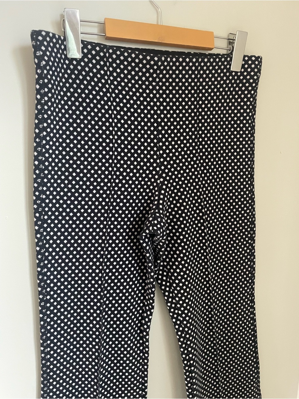 Anthropologie The Essential Crop Pants Flare Diamond Print Trouser Size Small - Picture 4 of 11